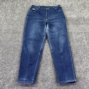 Vtg Lee Jeans Womens 18 Blue High Rise Relaxed Tapered Denim Medium Wash Casual